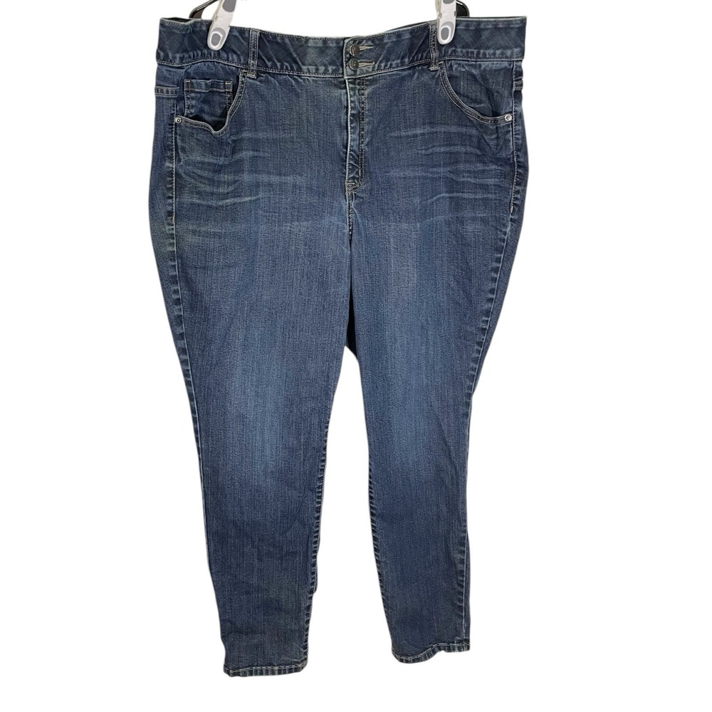Lane Bryant 26 Blue Skinny Jeans Tighter Tummy Technology High Rise Classic